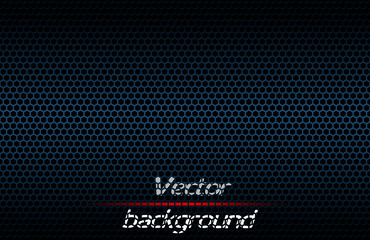 Carbon perforated fiber texture. Hi tech vector background. Black seamless pattern.