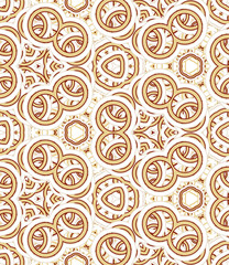 Kaleidoscope seamless pattern. Colored abstraction on white background. Useful as design element for texture and artistic compositions.