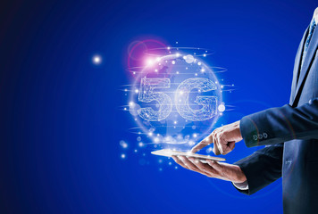 6G wireless high-speed Internet telecommunications fast, Technology communication concept realistic...