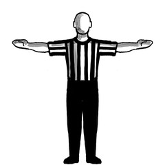 Basketball Referee 60-second time-out Hand Signal Retro