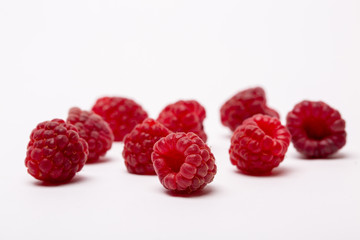 raspberries isolated on white background