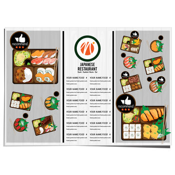 bento sushi set japanese food restaurant menu template design graphic