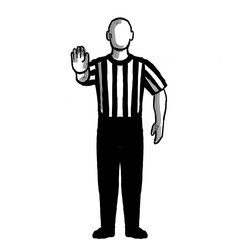 Basketball Referee directional signal  Hand Signal Retro Black and White