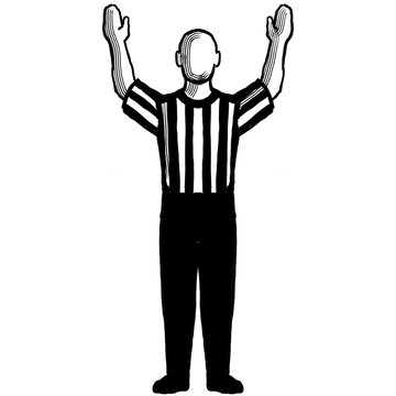 Basketball Referee 3-point field goal successful Hand Signal Retro Black and White