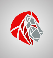 Lion head, modern polygonal logo for the company
