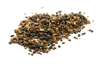 pile rocks isolated on white background and texture