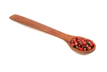 Red pepper peas in spoon