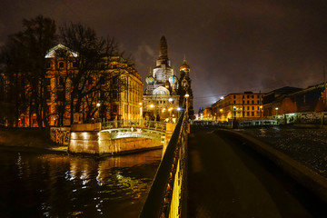 Obraz premium St Petersburg, Russia The Savior on the Spilled Blood church from the 1880s but under renovation.