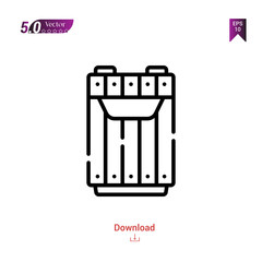 Outline Black trash-bin  icon vector isolated on white background. city-park icons . Graphic design, mobile application, logo, user interface. EPS 10 format vector