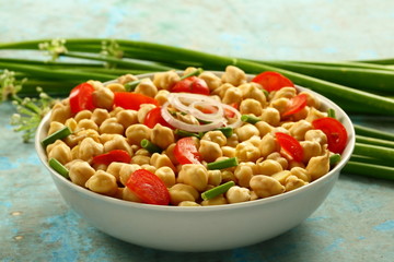 Homemade delicious and healthy organic vegan  diet salad with chickpeas ,