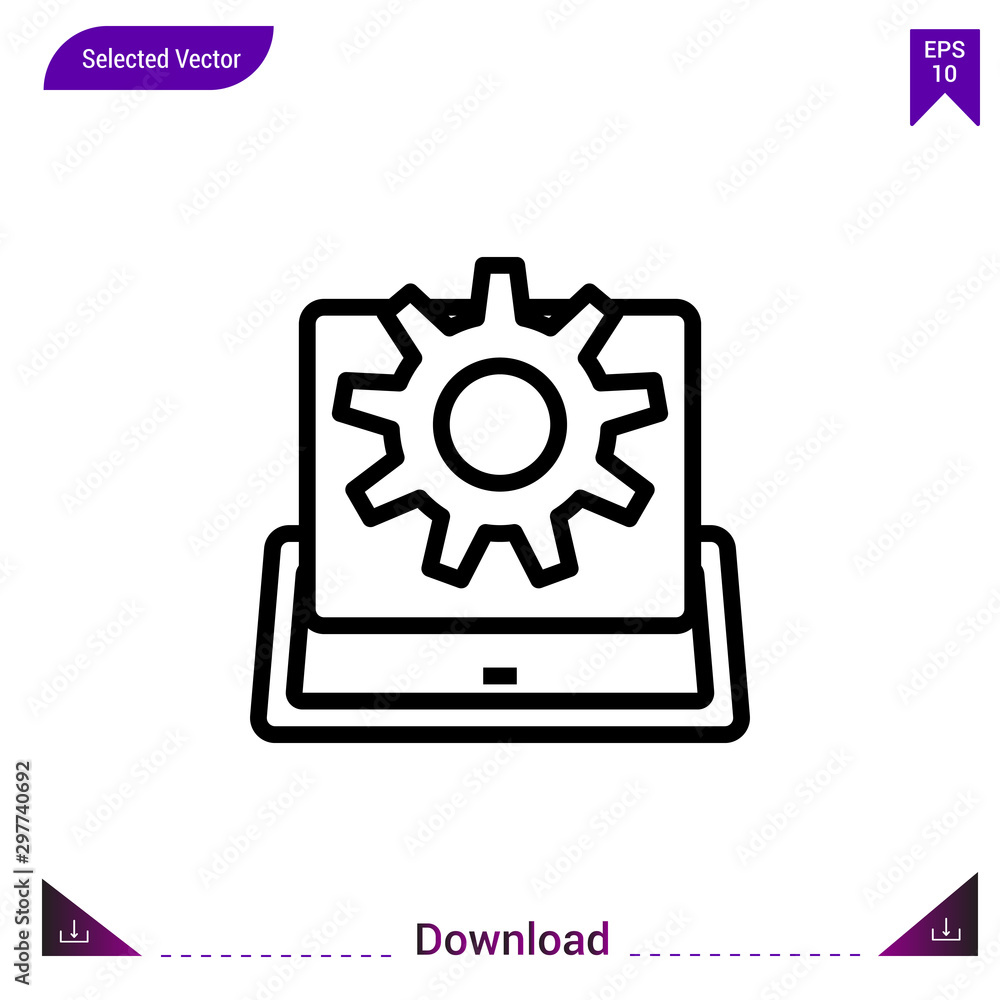 Poster setting icon vector . best modern, simple, isolated, application , logo, flat icon for website desig