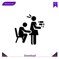 Black sexual-harassment icon  vector.  Best modern , simple, isolated, school-pictograms , logo, flat icon for website design or mobile applications, UI / UX design vector format