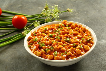 Indian vegetarian food- chickpea curry