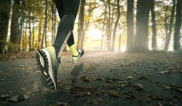 Jogger auf einem Waldweg