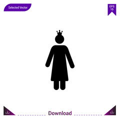 princess  icon vector . Best modern, simple, isolated, fairy-tales , logo, flat icon for website design or mobile applications, UI / UX design vector format