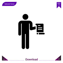 poet icon vector . Best modern, simple, isolated, fairy-tales , logo, flat icon for website design or mobile applications, UI / UX design vector format