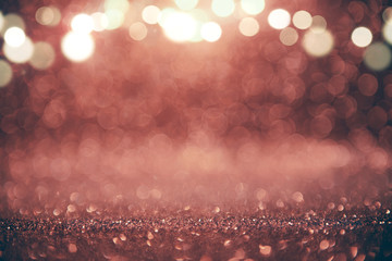 Glitter vintage lights abstract background new year holiday. copy space.