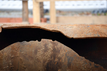A broken, rusty water pipe in Berlin-Germany.