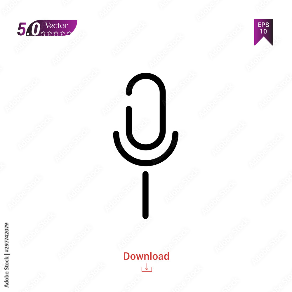 Poster outline black microphone icon. microphone icon vector isolated on white background. web-navigation-l