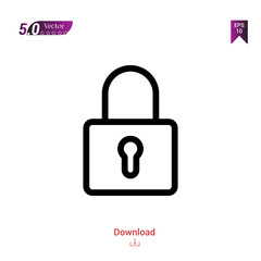 Outline Black padlock icon. padlock icon vector isolated on white background. miscellaneous-elements. Graphic design, mobile application, logo, user interface. EPS 10 format vector