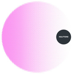 Abstract halftone design element, on white background