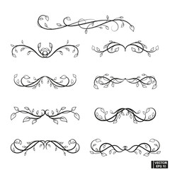 Set of curls and scrolls for design