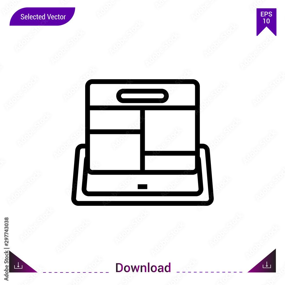 Poster frame icon vector . best modern, simple, isolated, application , logo, flat icon for website design 