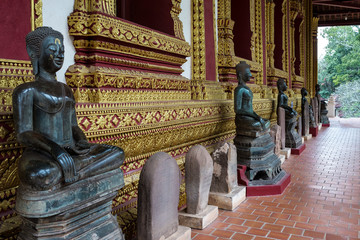 Fototapeta premium Visiting Haw Phra Kaew, also written as Ho Prakeo in Vientiane, Laos