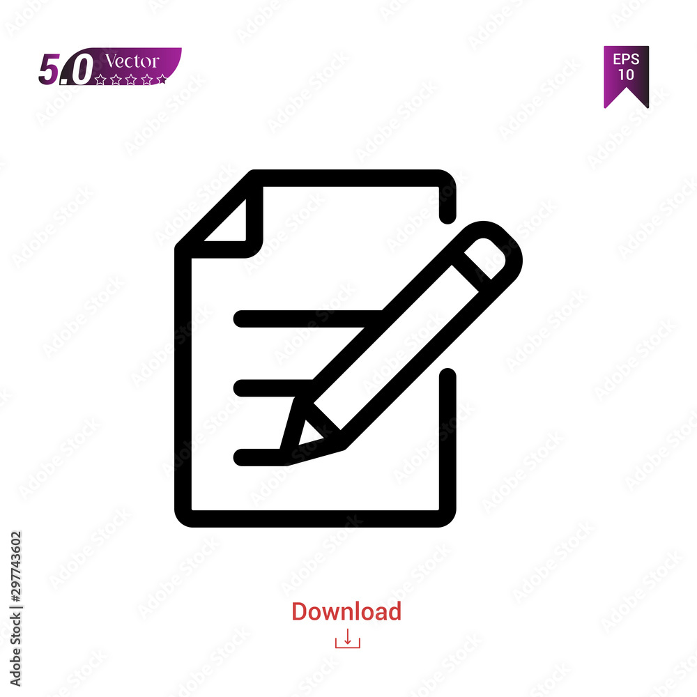 Poster outline black edit icon. edit icon vector isolated on white background. miscellaneous-elements. grap