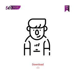 Outline Black boy  icon. boy icon vector isolated on white background. city-park icons . Graphic design, mobile application, logo, user interface. EPS 10 format vector