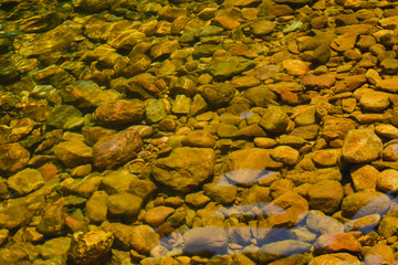 Texture transparent clear waters of sea lake and stone under water