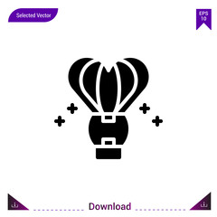 air-hot-balloon icon vector . Best modern, simple, isolated, romance , logo, flat icon for website design or mobile applications, UI / UX design vector format