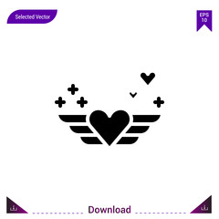 angel  icon vector . Best modern, simple, isolated, romance , logo, flat icon for website design or mobile applications, UI / UX design vector format