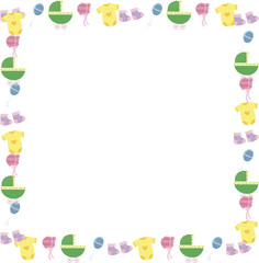 Holiday card design with a little princess, unicorns, booties.