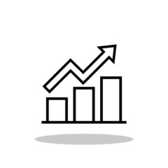 Graph bar icon in flat style. Analytics symbol for your web site design, logo, app, UI Vector EPS 10.