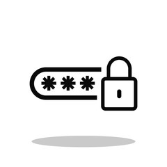 Password protection icon in flat style. Password security symbol for your web site design, logo, app, UI Vector EPS 10.