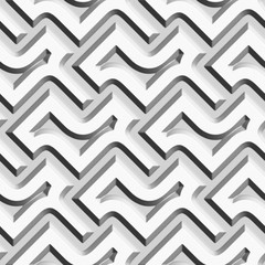 Abstract Geometric 3D white background. Seamless pattern. Rendering illustration.