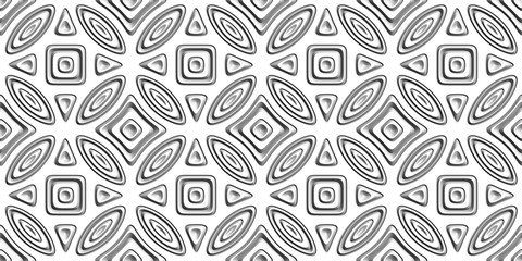 Abstract Geometric 3D white background. Seamless pattern. Rendering illustration.