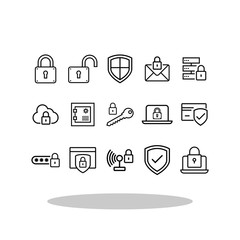 Security icon set in flat style. Security related symbols for your web site design, logo, app, UI Vector EPS 10.