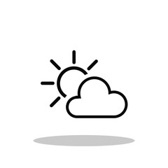 Daylight icon in flat style. Sun and cloud symbol for your web site design, logo, app, UI Vector EPS 10.