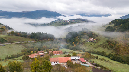 Fototapeta premium aerial view of aramaio valley at basque country