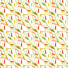 Fototapeta premium Abstract decorative seamless pattern of autumn leaves beautiful leaf fall rainbow colors