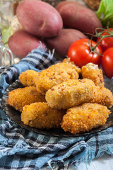Homemade croquettes of jamon ham