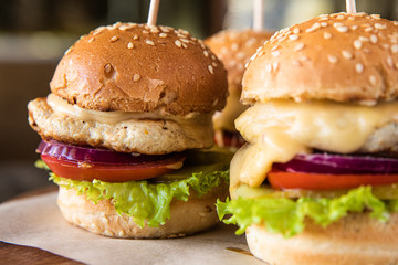 hamburger on white background