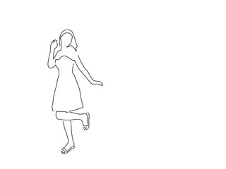Woman line drawing, vector illustration design. Friends collection.
