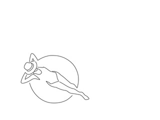 People on holidays line drawing, vector illustration design. Friends collection.