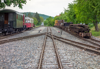 Fototapeta na wymiar nostalgic railway scenery