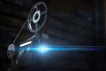 projector vintage on rolling