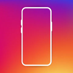 Phone frame template. Modern flat style on a gradient background. Vector illustration.