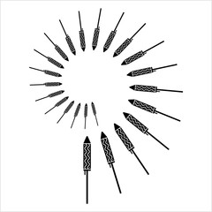 Fireworks Rocket Icon, Festival Design